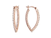 White Cubic Zirconia 18K Rose Gold Over Sterling Silver Inside Out Hoop Earrings 1.46ctw