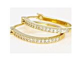 White Cubic Zirconia 18K Yellow Gold Over Sterling Silver Hoop Earrings 0.75ctw