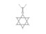 White Cubic Zirconia Rhodium Over Sterling Silver Star of David Pendant With Chain 0.75ctw