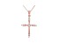 White Cubic Zirconia 18K Rose Gold Over Sterling Silver Cross Pendant With Chain 0.66ctw