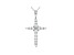 White Cubic Zirconia Rhodium Over Sterling Silver Cross Pendant With Chain 1.11ctw