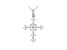 White Cubic Zirconia Rhodium Over Sterling Silver Cross Pendant With Chain 1.94ctw