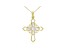 White Cubic Zirconia 18K Yellow Gold Over Sterling Silver Cross Pendant With Chain 1.66ctw