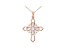 White Cubic Zirconia 18K Rose Gold Over Sterling Silver Cross Pendant With Chain 1.66ctw
