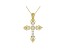 White Cubic Zirconia 18K Yellow Gold Over Sterling Silver Pendant With Chain 1.16ctw