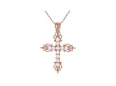 White Cubic Zirconia 18K Rose Gold Over Sterling Silver Pendant With Chain 1.16ctw
