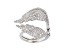 White Cubic Zirconia Rhodium Over Sterling Silver Angel Wing Ring 2.05ctw