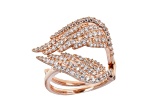 White Cubic Zirconia 18K Rose Gold Over Sterling Silver Angel Wing Ring 2.05ctw