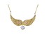White Cubic Zirconia 18K Yellow Gold Over Sterling Silver Angel Wing Necklace 2.39ctw