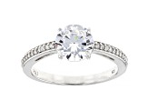 White Cubic Zirconia Rhodium Over Sterling Silver Engagement Ring 2.78ctw