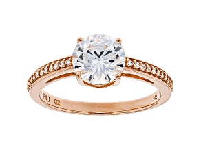 White Cubic Zirconia 18K Rose Gold Over Sterling Silver Engagement Ring 2.78ctw