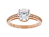 White Cubic Zirconia 18K Rose Gold Over Sterling Silver Engagement Ring 2.78ctw