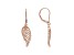 White Cubic Zirconia 18K Rose Gold Over Sterling Silver Angel Wing Earrings 0.43ctw