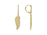 White Cubic Zirconia 18K Yellow Gold Over Sterling Silver Angel Wing Earrings 0.72ctw