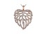 White Cubic Zirconia 18K Rose Gold Over Silver Angel Wing Heart Pendant With Chain 3.35ctw