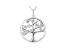 White Cubic Zirconia Rhodium Over Sterling Silver Tree of Life Pendant With Chain 1.08