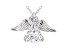 White Cubic Zirconia Rhodium Over Sterling Silver Angel Pendant With Chain 2.42ctw