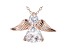 White Cubic Zirconia 18K Rose Gold Over Sterling Silver Angel Pendant With Chain 2.42ctw