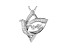 White Cubic Zirconia Rhodium Over Sterling Silver Bird Pendant With Chain 0.64ctw