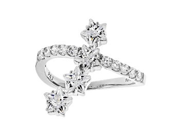 Picture of White Cubic Zirconia Rhodium Over Sterling Silver Star Ring 3.17ctw