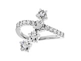 White Cubic Zirconia Rhodium Over Sterling Silver Star Ring 3.17ctw