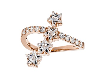 Picture of White Cubic Zirconia 18K Rose Gold Over Sterling Silver Star Ring 3.17ctw