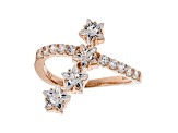White Cubic Zirconia 18K Rose Gold Over Sterling Silver Star Ring 3.17ctw