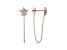 White Cubic Zirconia 18K Rose Gold Over Sterling Silver Star Earrings 0.22ctw