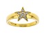 White Cubic Zirconia 18K Yellow Gold Over Sterling Silver Star Ring 0.17ctw