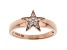 White Cubic Zirconia 18K Rose Gold Over Sterling Silver Star Ring 0.17ctw