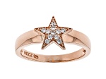 White Cubic Zirconia 18K Rose Gold Over Sterling Silver Star Ring 0.17ctw