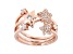 White Cubic Zirconia 18k Rose Gold Over Sterling Silver Star Ring Set 0.75ctw