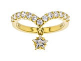 White Cubic Zirconia 18K Yellow Gold Over Sterling Silver Star Ring 1.69ctw