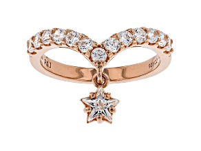 White Cubic Zirconia 18K Rose Gold Over Sterling Silver Star Ring 1.69ctw