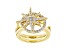 White Cubic Zirconia 18k Yellow Gold Over Sterling Silver Star Ring 0.86ctw