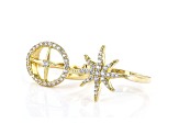 White Cubic Zirconia 18k Yellow Gold Over Sterling Silver Star Ring 0.86ctw