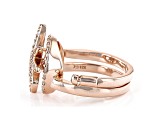 White Cubic Zirconia 18k Rose Gold Over Sterling Silver Star Ring 0.86ctw