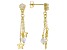 White Cubic Zirconia 18K Yellow Gold Over Sterling Silver Star Dangle Earrings 2.96ctw