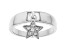 White Cubic Zirconia Rhodium Over Sterling Silver Star Ring 0.10ctw