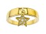 White Cubic Zirconia 18K Yellow Gold Over Sterling Silver Star Ring 0.10ctw
