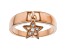 White Cubic Zirconia 18K Rose Gold Over Sterling Silver Star Ring 0.10ctw