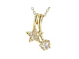 White Cubic Zirconia 18k Yellow Gold Over Sterling Silver Star Pendant With Chain 0.75ctw