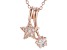 White Cubic Zirconia 18k Rose Gold Over Sterling Silver Star Pendant With Chain 0.75ctw