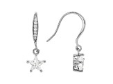 White Cubic Zirconia Rhodium Over Sterling Silver Star Earrings 2.26ctw