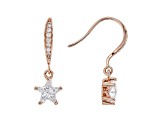 White Cubic Zirconia 18K Rose Gold Over Sterling Silver Star Earrings 2.26ctw