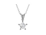White Cubic Zirconia Rhodium Over Sterling Silver Pendant With Chain 0.64ctw
