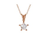 White Cubic Zirconia 18K Rose Gold Over Sterling Silver Pendant With Chain 0.64ctw