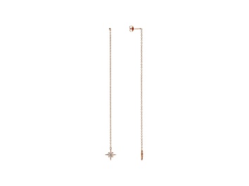 Picture of White Cubic Zirconia 18K Rose Gold Over Sterling Silver Star Drop Earrings 0.20ctw