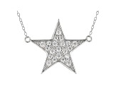 White Cubic Zirconia Rhodium Over Sterling Silver Star Necklace 0.73ctw