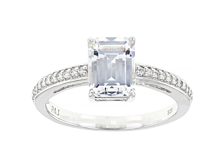 White Cubic Zirconia Rhodium Over Sterling Silver Ring 3.01ctw